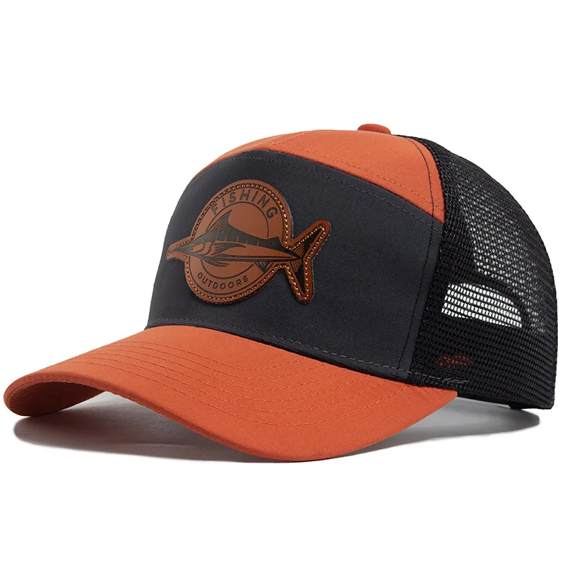 Summer Hot Sale Unisex Seven-Panel Style Trucker Hat Adjustable Baseball Cap Shark Pattern Patch Fishing Hat Mesh  Sports Dad Ha 3