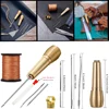 Leather Craft Sewing Kit Waxed Thread Hand Quilting Needles Sewing Awl，for Beginner , Stitching, Sewing 6