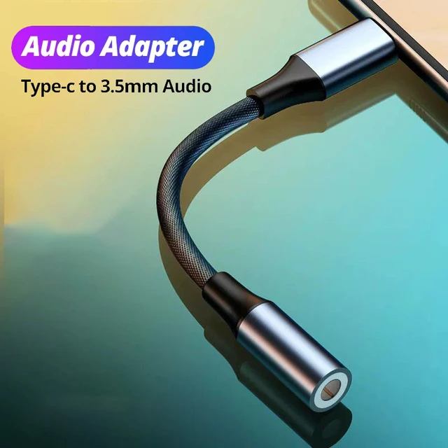 Adaptador Usb Tipo C Mini Plug Jack 3.5mm Auriculares Type