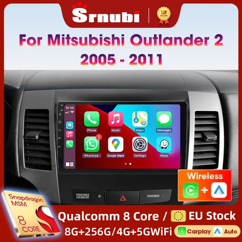 Reproductor Multimedia Srnubi 2 Din Android para coche, Radio para Mitsubishi Outlander 2006-2011, Peugeot 4007, Citroen C-Crosser, Carplay, Gps 1