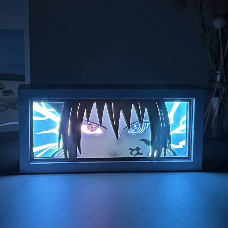 Anime Light Box Eyes 3D Paper Cut Kids Night Light Shadow Box Led Room Light Anime Lamp For Children\'S Room Desk Light Kids Gift
