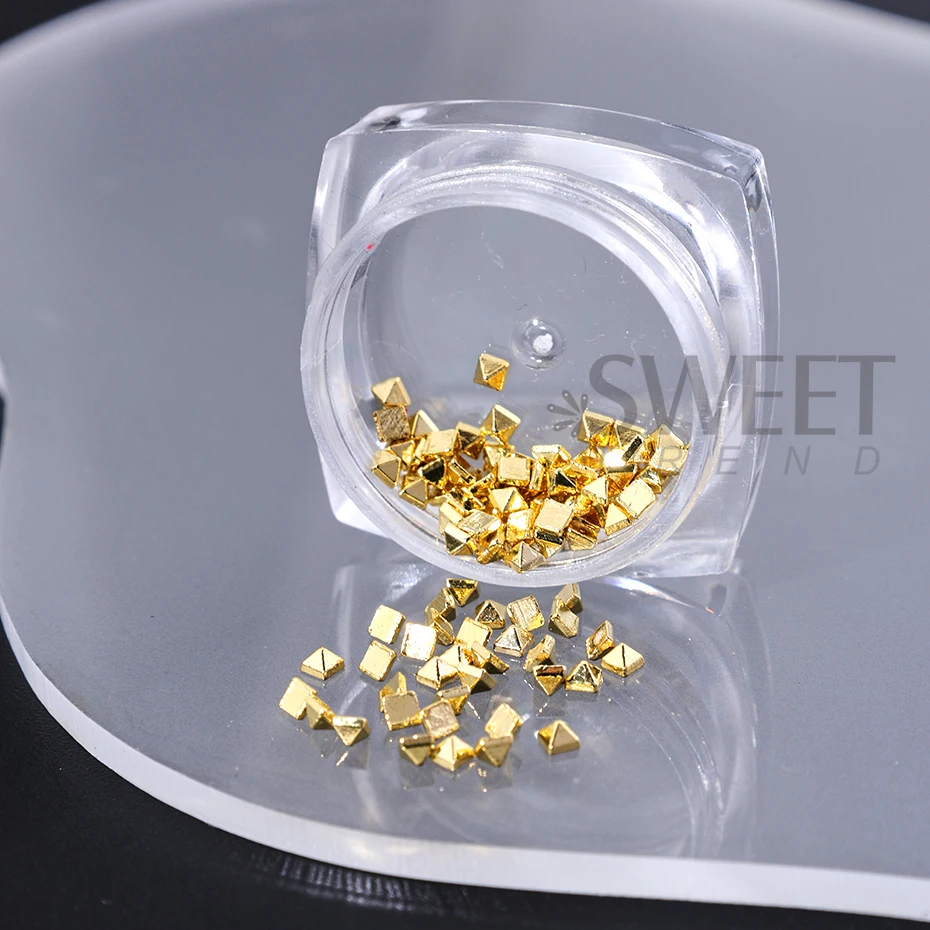 2 Boxes Metal Rivet Nail Art Decoration Gold Silver y2k Rivets Punk Nail Charm Manicure Accessories Alloy Rivet Studs Decoration