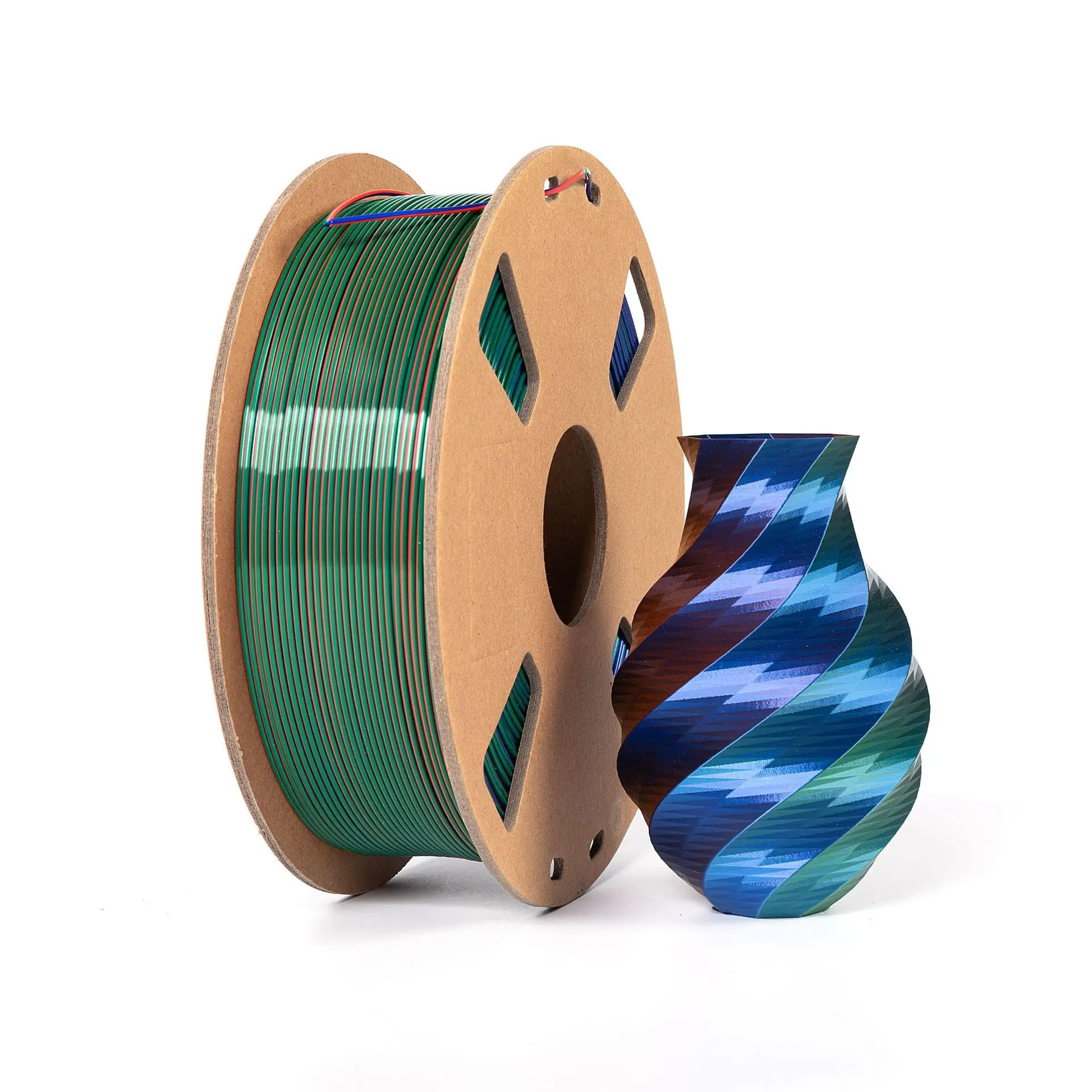 1KG 3D 프린팅 필라멘트 1.75mm PLA 실크 삼색 프린터 필라멘트 (대부분의 FDM DIY 재료용)