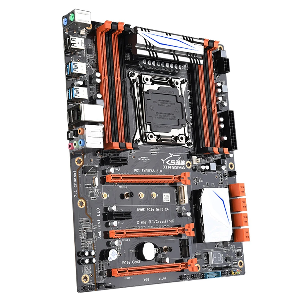 X99 PC Main Board 8 X DDR3 7.1 Channel Computer MainBoard 8 X SATA3.0 M.2 NVME 1000M Adaptive NIC 3 X PCIE3.0 Graphics Card Slot