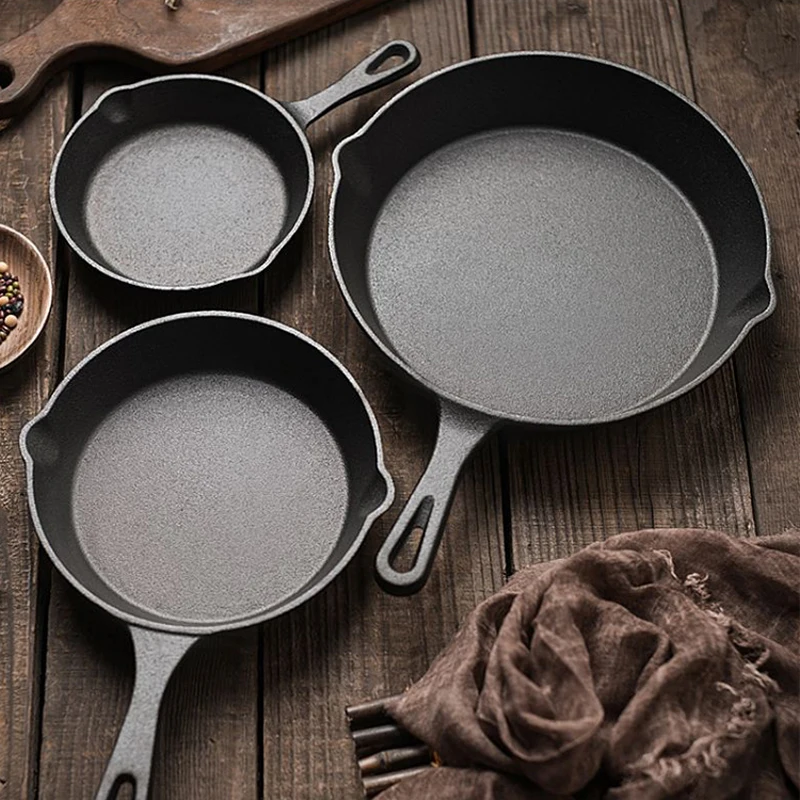 Small Cast Iron Frying Pan Non Coating Kitchen Utensil