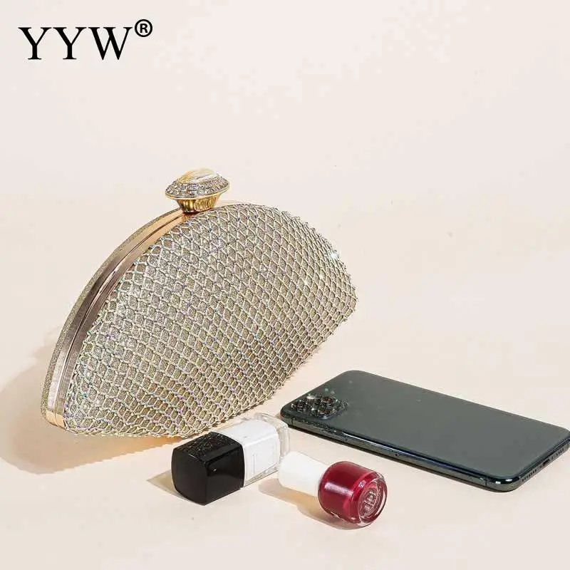 Luxury Diamond Beads Top Handle Women Evening Handbag Bling Rhinestone Oval Pattern Wedding Party Purse Crossbody Shoulder Bag