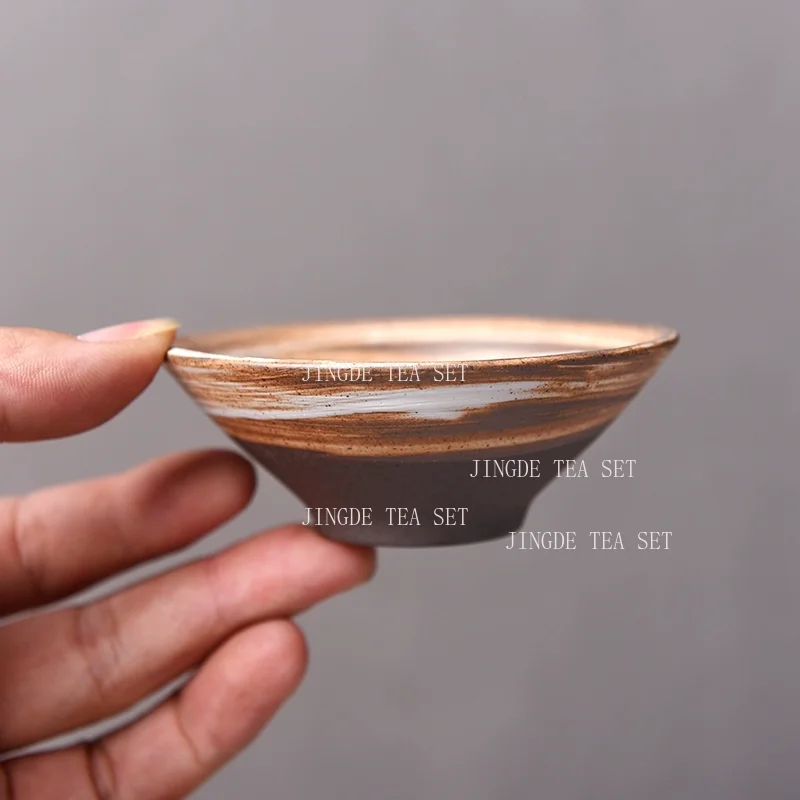 Blue and White Gilt Silver Teacup Handmade Ceramic Boutique Tea Cup Portable Single Cup Tea Bowl Household Teaware Accessories