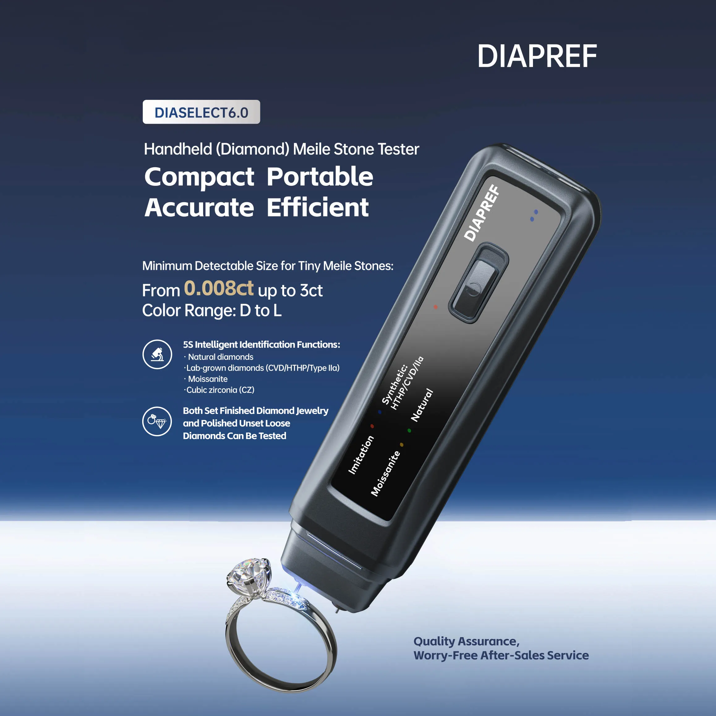 DIAPREF 다이아몬드 테스터 HTHP/CVD/IIa 실험실 재배 다이아몬드 선택기 다이아몬드 감지 기기 보석 도구