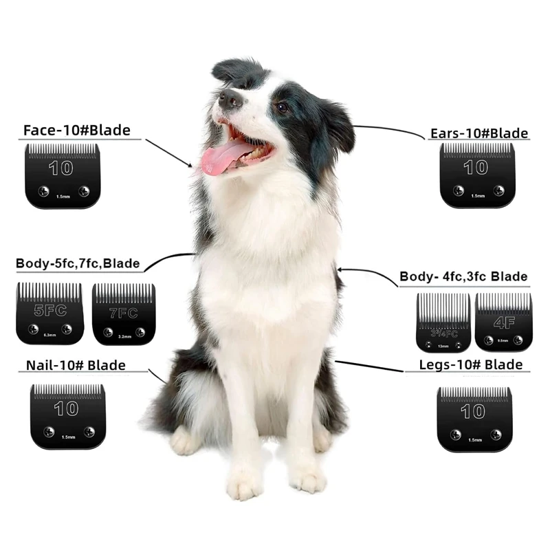 7FC Detachable Dog Pet Grooming Steel Blade Compatible with Andis AG,AGC/Oster A5/Wahl KM Series Clippers