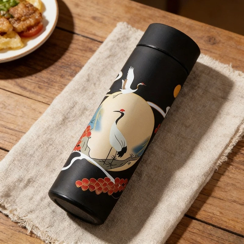 Retro Ethnic Trend Insulated Water Bottle - Portable Leak-Proof Drinking Vessel