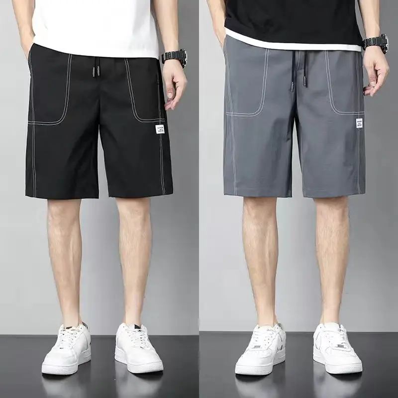 Men Casual Gym Shorts Multi-pocket Summer Thin Sweatpants Basketball Shorts Loose Elastic Waist Beach Pants Men's Clothing New