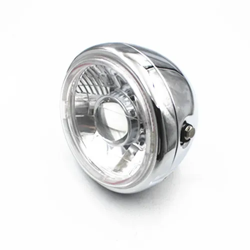 

Motorcycle Chrome Headlight Lamp Amber/blue Angel Eye Hi/Lo Beam For Honda Yamaha Kawasaki Suzuki Bobber Cruiser Chopper