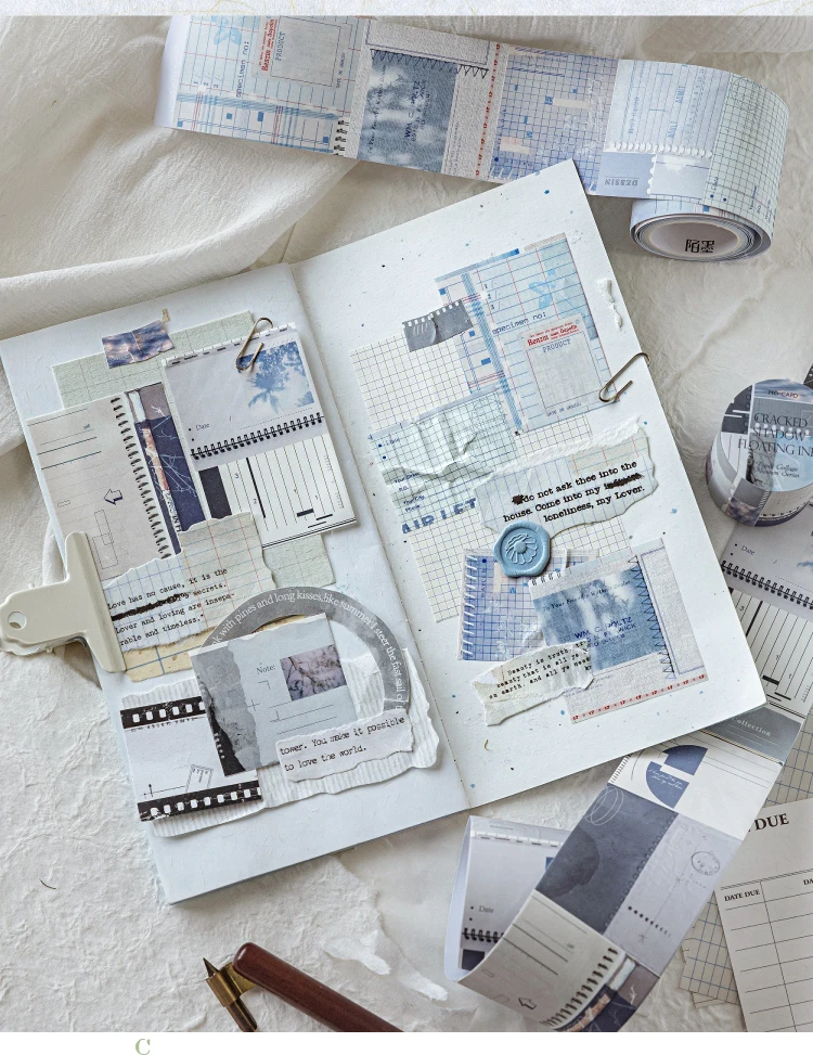 1 Rolle 2 m * 50 mm Vintage-Kraftpapierband Basic-Collage-Stil Dekoratives Scrapbooking-Klebeband Diy Tagebuch Album Collagenmaterial – Detail 11