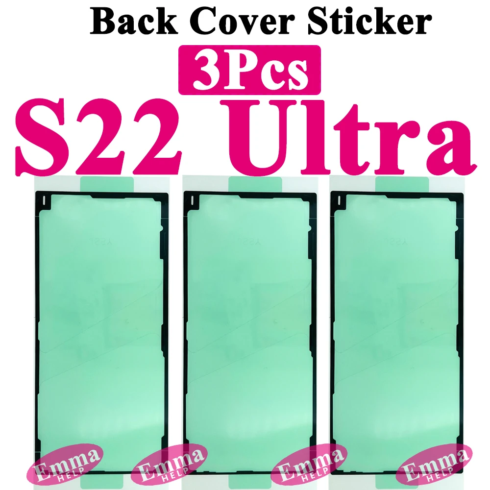 Back Battery Cover Sticker 3Pcs For Samsung S23 Ultra S22 S23 S24 Plus S20 Rear Cover Adhesive Glue Tape Waterproof Seal Tape