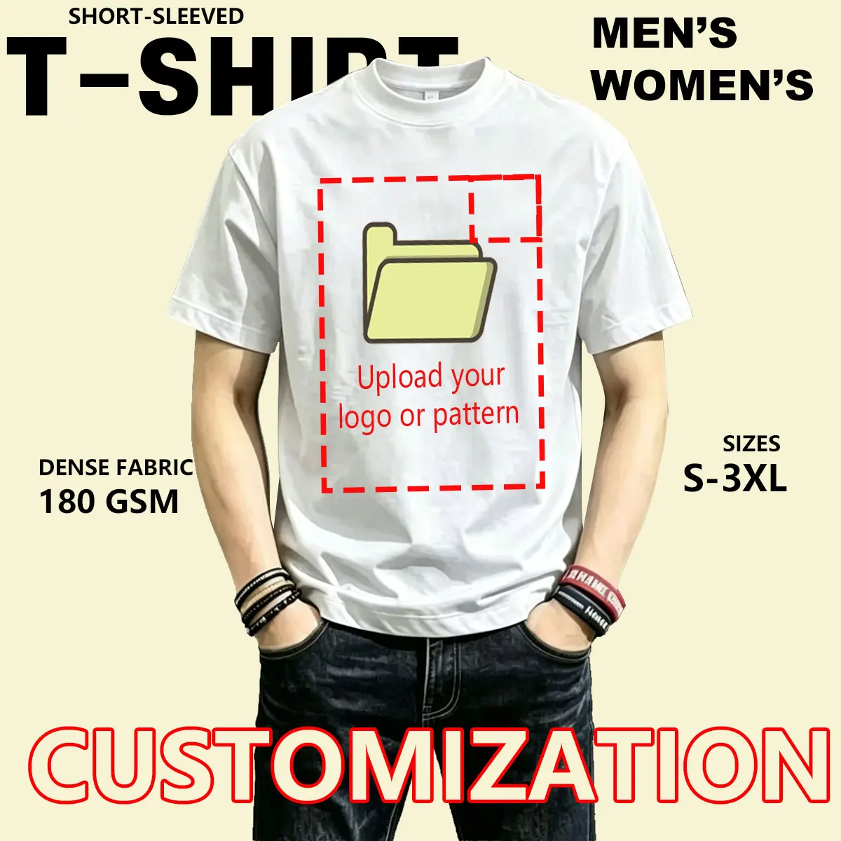 Individuell bedrucktes Kurzarm-T-Shirt für Männer und Frauen, Sommer-Oberteile, T-Shirts, DIY mit Ihrem Lieblingsfoto oder Logo, T-Shirt-Bekleidung