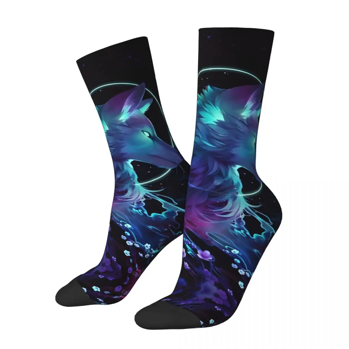 

Vintage Fantasy Crazy Men's compression Socks Unisex Space Galaxy Wolf Harajuku Pattern Printed Novelty Crew Sock Boys Gift