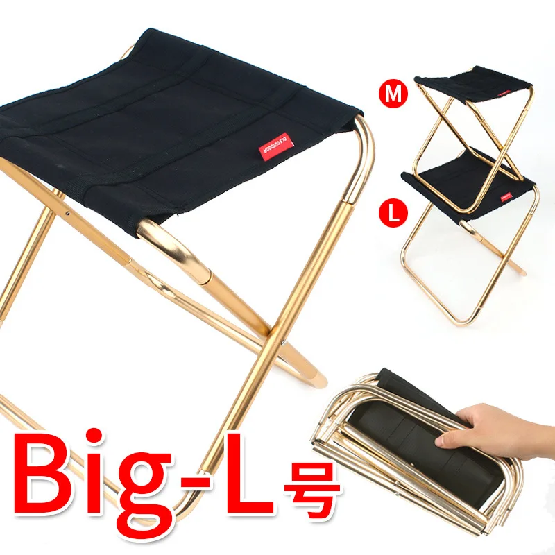 Tabouret pliant grand format aluminium 7075 portable barbecue pêche camping randonnée