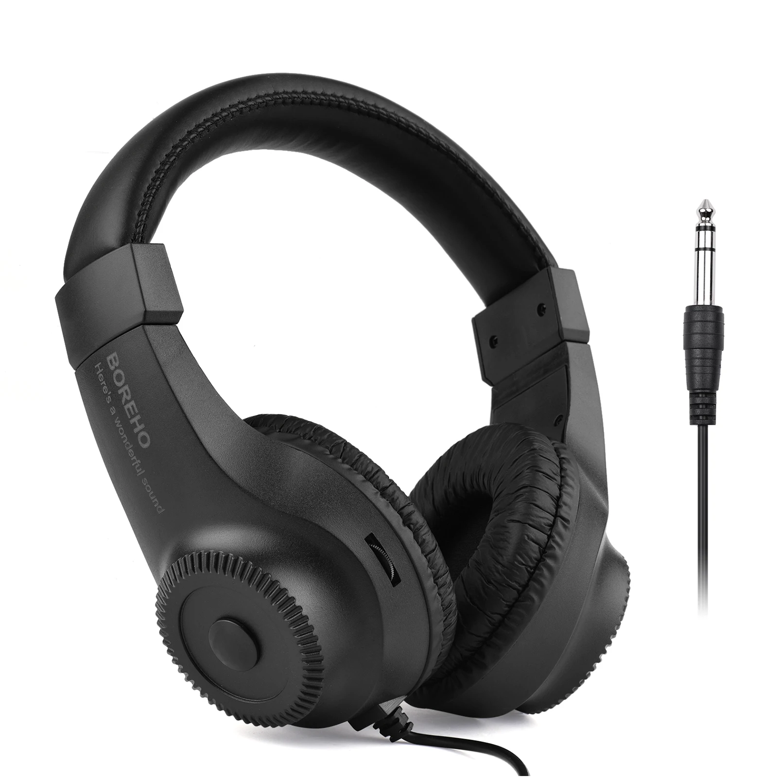 Wired Stereo Monitor Headphones Over-ear Headset with 50mm Driver 6.5mm Plug for Guitar Amplifier Electric Piano Audio Mixer 3
