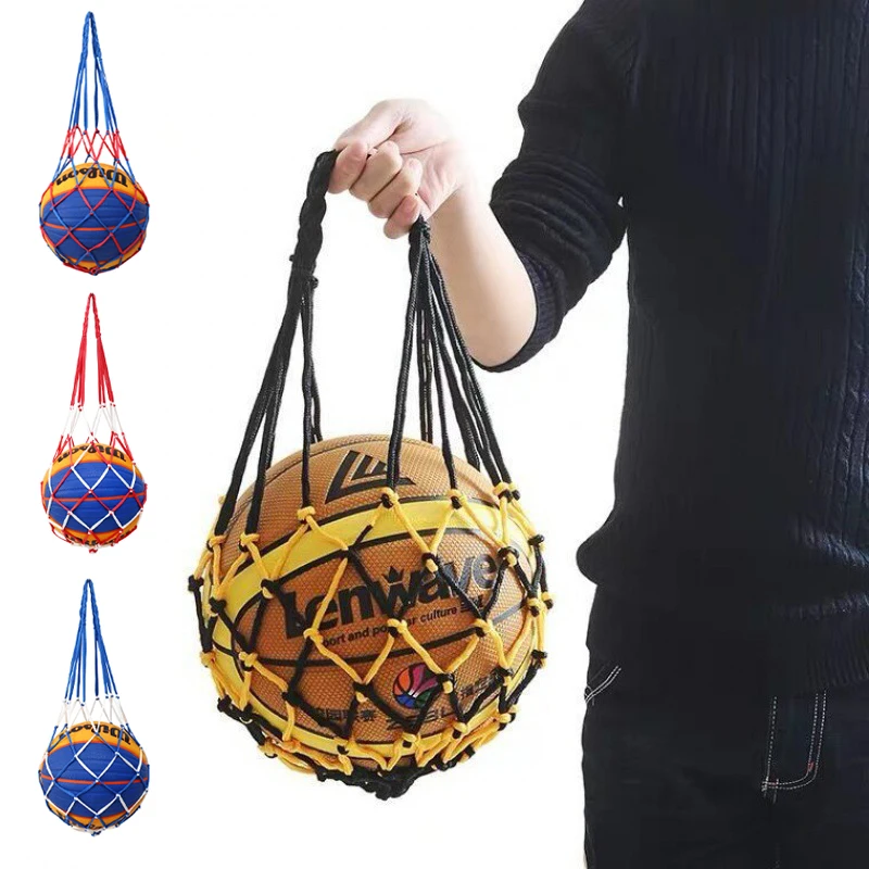 Basketball Net Bag Nylon Weave Storage Bag Single Ball Carry Portable Equipment Outdoor Sports Football Soccer Volleyball sports ball storage bag sports ball bag