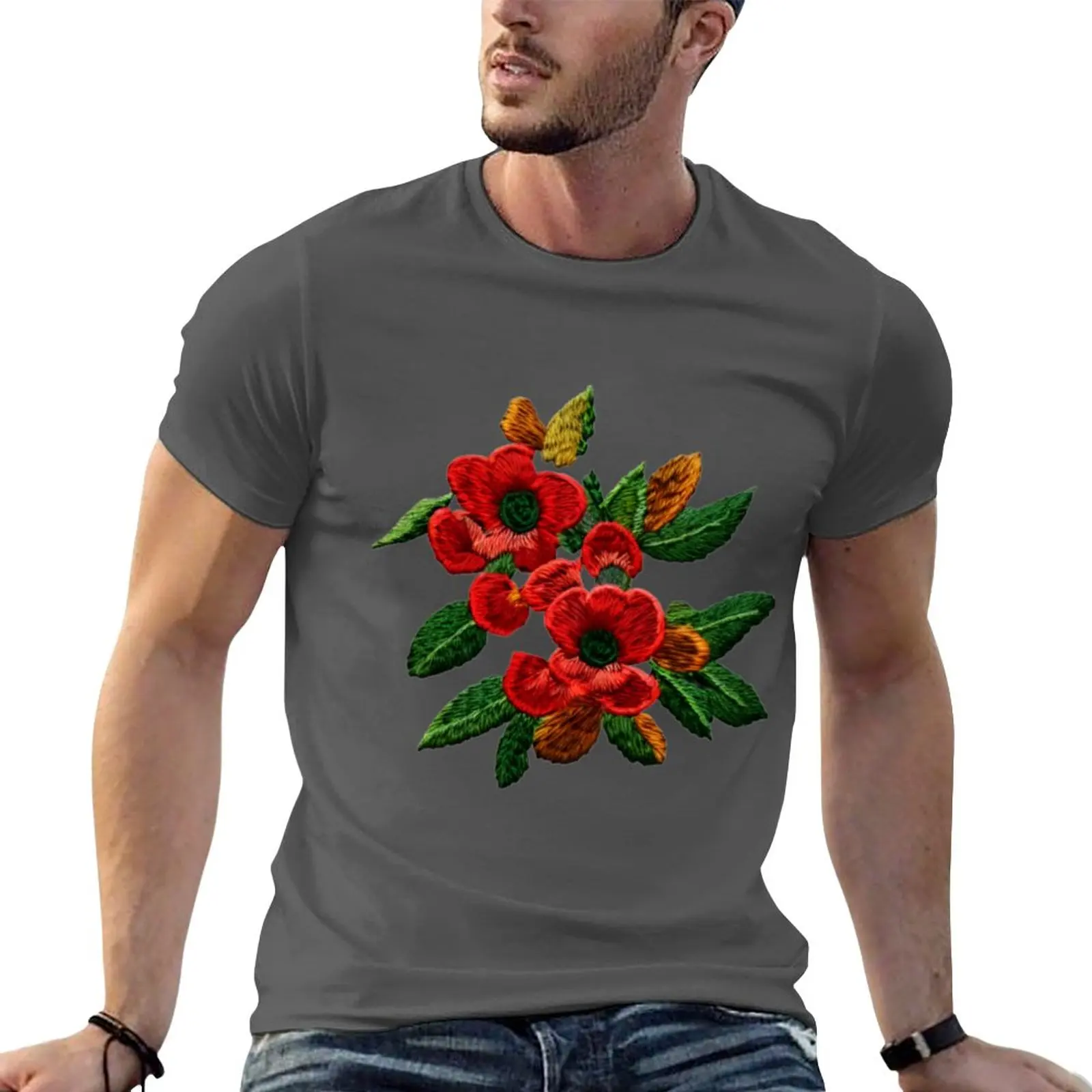 

New Wild Flowers T-Shirt summer tops quick-drying t-shirt men t shirts