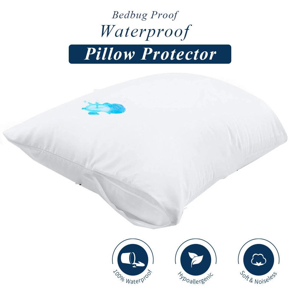 Pillow protector smooth waterproof pillow protector 1PC 50x70cm pillow cover