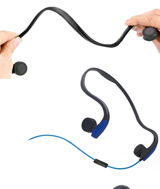 Bone Conduction Transmit Headsets Wired Earphone Outdoor Sports Smart Headphones Neckband with Mic For Iphone xiaomi Samsung
