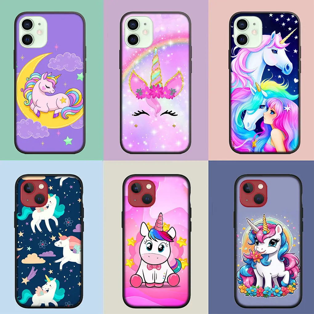 Whimsical Unicorn Cartoon Horse Soft Silicone Phone Case