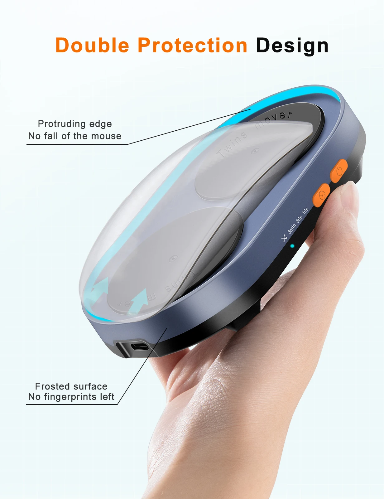 Dual Turntable Mouse Mover Intervalos Ajustáveis Interruptor on Off Indetectável e Silencioso Mouse Jiggler Simplicidade Simula - Imagem 6