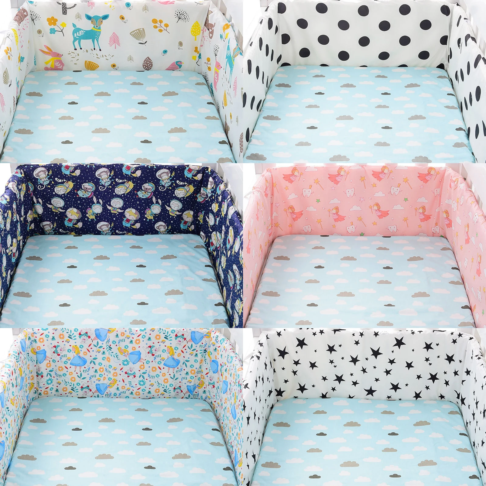 

Baby Bed Surround Bumper Chichonera Crib Cot Protector Newborns Children's Bed Barriers Pure Cotton Braid Cushion Bumpers cunas