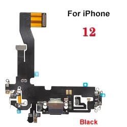 Universal USB Charging Port Flex Cable with Microphone Replacement (For 12 black)