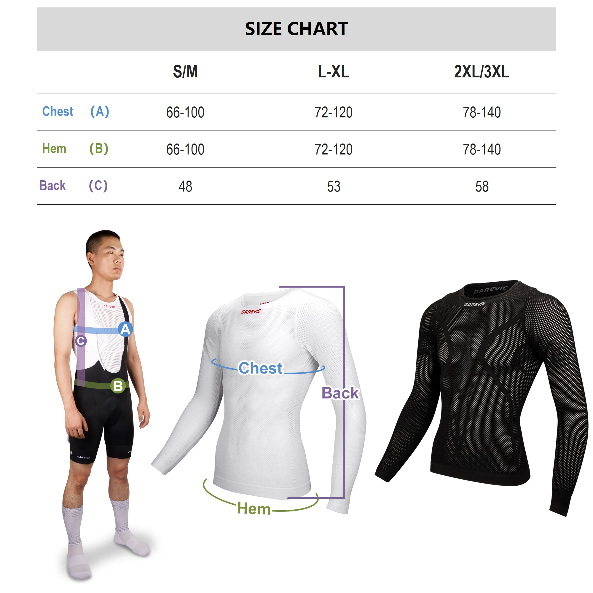 Cycling Jersey Compress Base Layer Full Sleeve Underwear for cycling jersey cycling undershirt cycling vest Cycling Jersey Breathable Fishnet Shirt Seamless Bike Vest DAREVIE