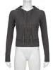 IAMSURE Casual Streetwear Basic Hooded Pockets Sweatshirt Tracksuit Solid Long Sleeve Hoodies Women 2023 Autumn Spring Fashion 6