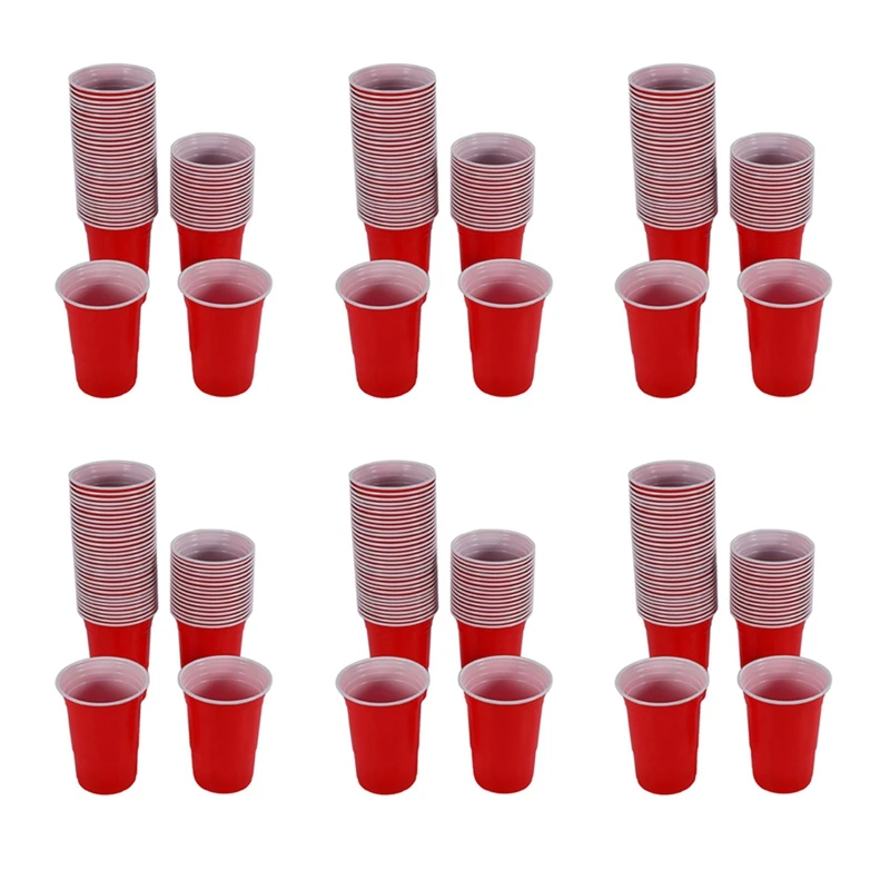 

300Pcs 450Ml Red Disposable Plastic Cup Party Cup Bar Restaurant Supplies Household Items For Home Supplies
