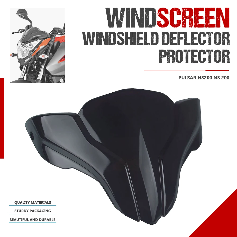 

Motorcycle Accessories Windshield Windscreen Visor Wind Shield Screen Deflector Kit For BAJAJ Pulsar NS200 NS 200 RS 200 AS