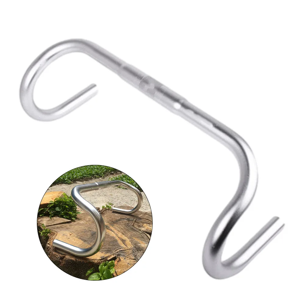 Road Bicycle Drop Handlebar 25.4x420mm Aluminum Alloy Polishing Silver Bent Bar Bike Handle Bar Replacement Accessories