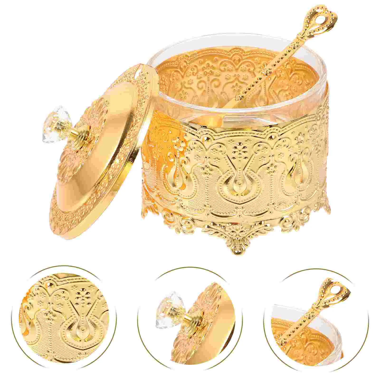 

Embossed Candy Jar with Lid Candy Storage Jar Decorative Candy Dish Small Candy Dish