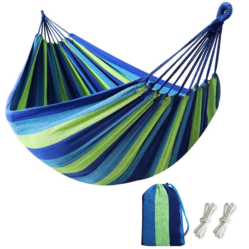 Single Wide Thick Canvas Hammock Outdoor Camping Backpackaging Leisure Swing Portable Hanging Bed Sleeping Swing Hammock 5