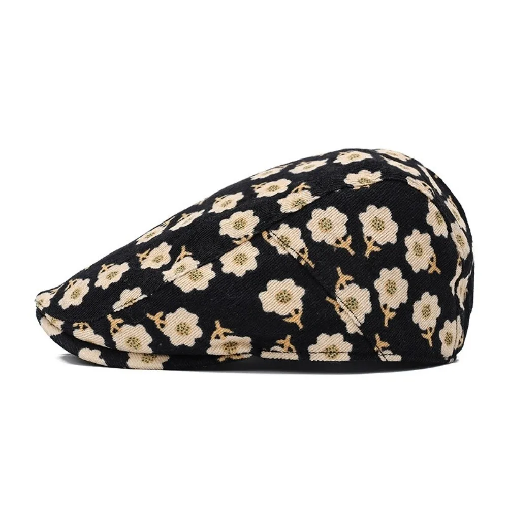 Mode Retro Floral Baskenmütze Hut Angeln Casual Outdoor Ivy Flache Kappe Einstellbar Herbst Winter Baseball Kappe Männer Frauen – Detail 8