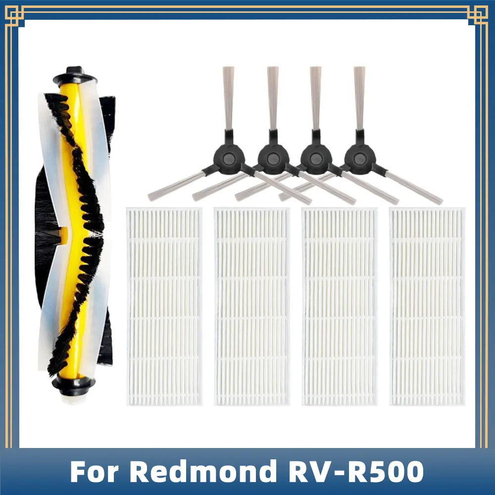 Compatível para Redmond Rv-r500 Eziclean Power Animal Robô Aspirador de pó Peças de Reposição do Lado Principal Escova Hepa Filtro
