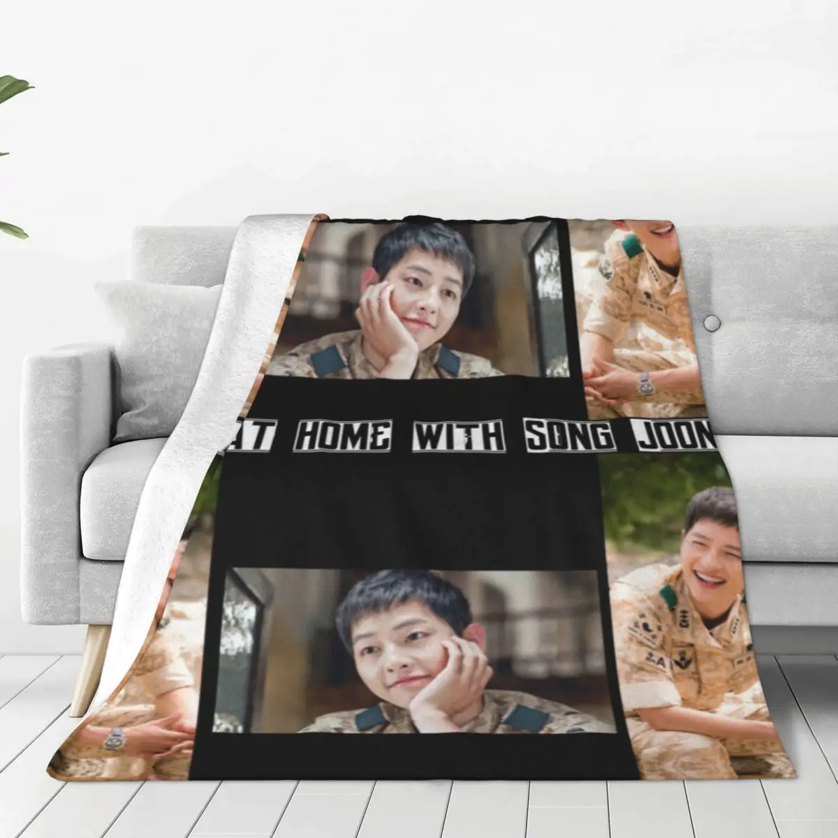 

Song Joong Flannel Blankets Korean Actor Laugh Super Soft Throw Blanket for Travel Office Colorful Bedspread Sofa Bed Cover