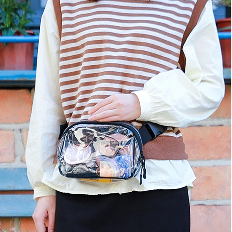 Fanny Pack for Women Fashion Transparen Waist Bag Travel Phone Bag Chest