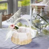 Pearl Princess Woven Flower Basket Rattan Storage Basket Flower Girl Hand Basket Handmade Flower Basket For Home Wedding Decor 6