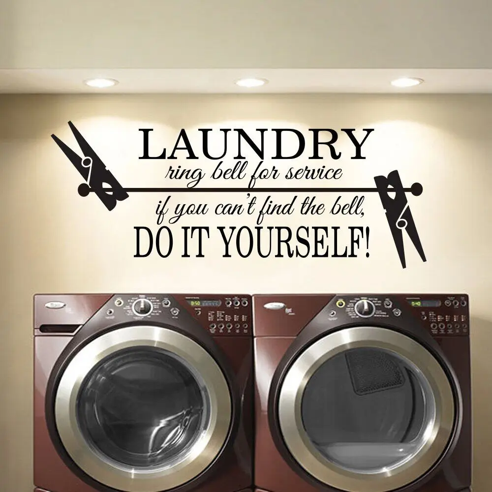 Large Laundry Ring Bell for Service Do It Yourself Wall Sticker Laundry ...