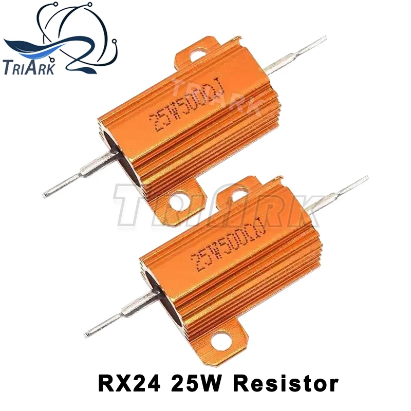 Wirewound Resistor RX24 5W 10W 25W Aluminum Power Metal Shell Case Wirewound Resistor 0.01 ~ 30K ohm