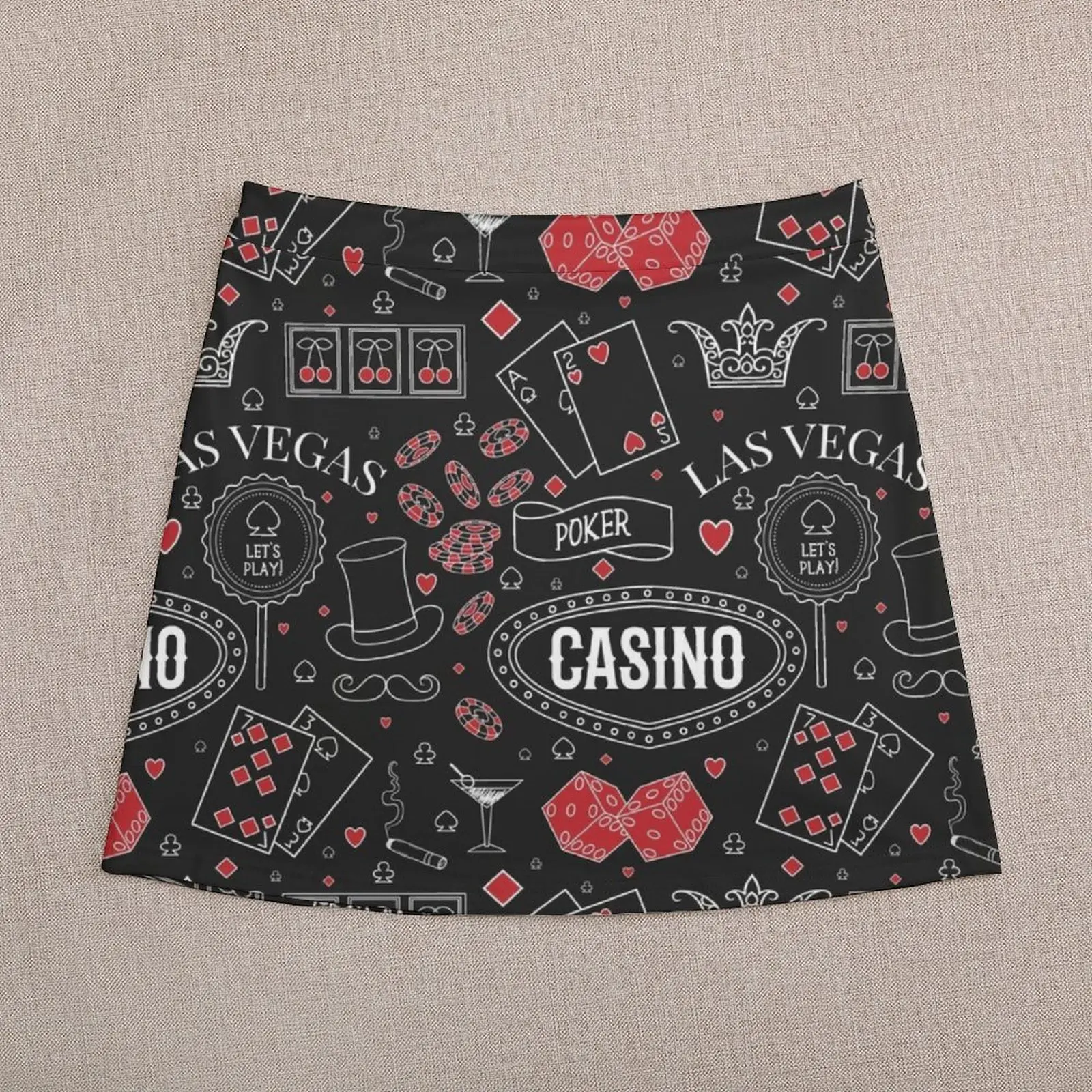 Casino theme. Seamless pattern with decorative elements on chalkboard. Gambling symbols. Mini Skirt