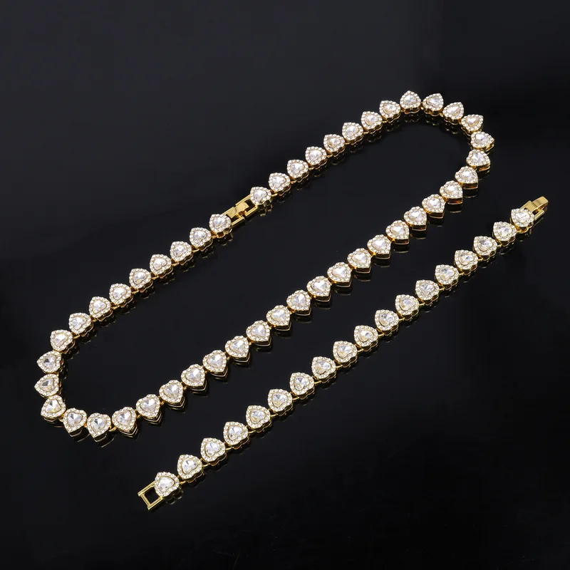 ZAKOL 45CM New Hip Hop Tennis Chain Bracelet Necklace