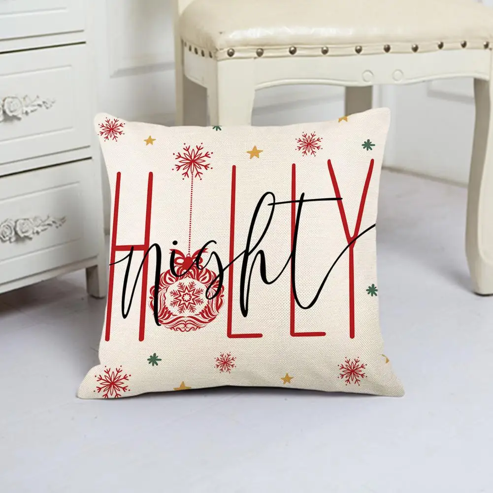 

Square Cushion Case Xmas Tree Print Cushion Covers Hidden Zipper Wear Resistant Washable Festive Christmas for Non-fading