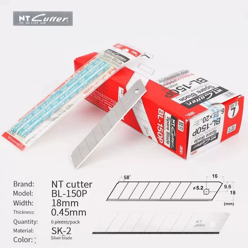 

Nt BL-150P CUTTER large industrial blade 18mm for medium art blade 120 thickness 6 thickness 0.45mm tent cutting