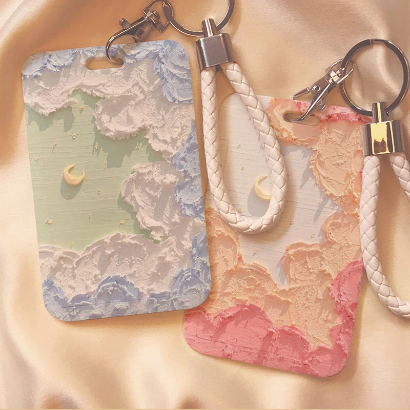 

Cartoon Ins Photocard Holder Keychain Kpop Students Card Protectors Pink ID Bank Cards Cover School Stationery