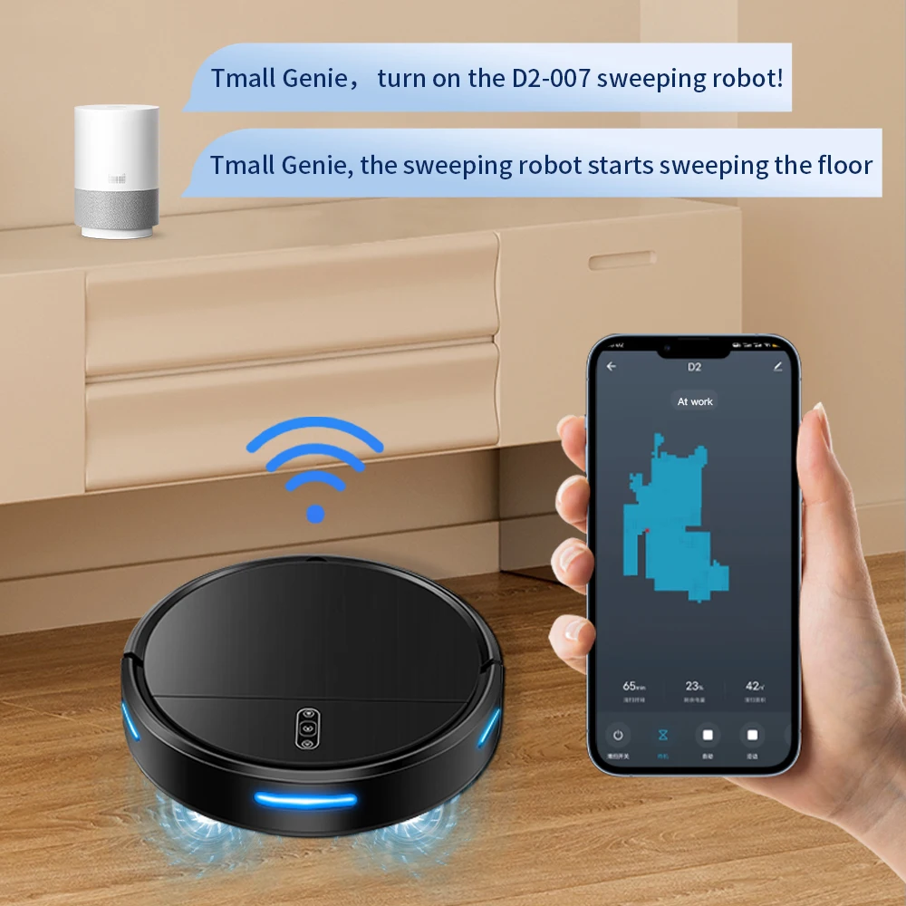 3 in 1 Robot Vacuum Cleaner 120 Mins Runtime Slim Automatic Self-Charging Wi-Fi/App/Alexa Control Ideal for Pet Hair Hard Floor